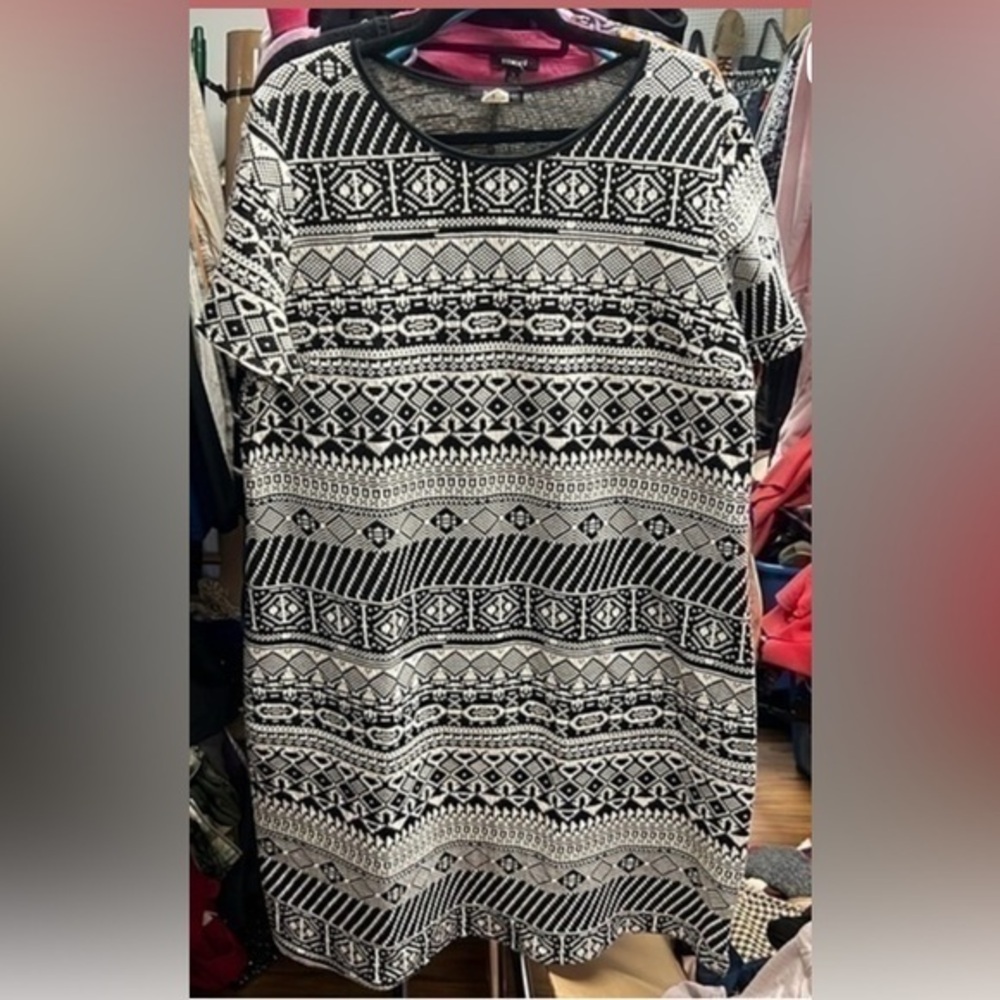 Black and white pattern dress size 2X ING